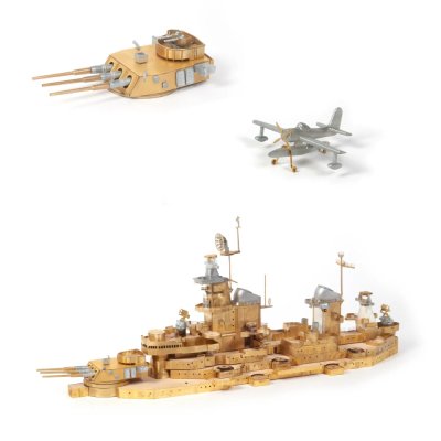 Zoom bild av USS MISSOURI(BB-63) TRÄBYGGSATS I SKALA 1/200