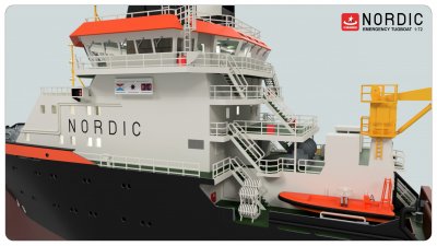 Zoom bild av NORDIC EMERGENCY TUG BOAT INKL. LEDBELYSNING 108 cm. LÅNG.