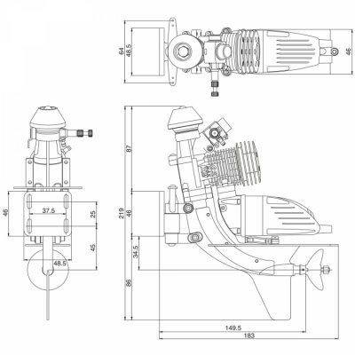 Zoom bild av O.S. MAX-21XM V2 UTOMBORDARE.