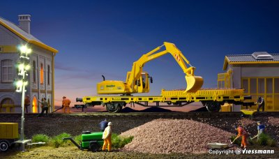 26250 H0 Låg sidovagn med ATLAS grävmaskin GleisBau, färdig modell