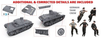 Zoom bild av Pz.Kpfw.III Ausf.B med mandskab 1/35