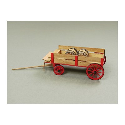 Zoom bild av Horse Barrel Wagon and Horse Cart Running Gear. SKALA 1/87 HO. F