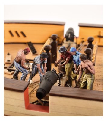 Zoom bild av Set med 10 fartygsfigurer i metall: Kanonjärer skala 1/48