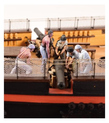 Zoom bild av Set med 10 fartygsfigurer i metall: Kanonjärer skala 1/48