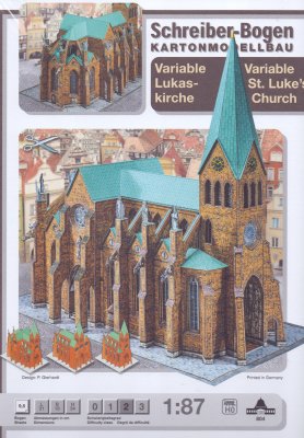 Zoom bild av STENKYRKA I SKALA 1/87 HO, KARTONGBYGGSATS.