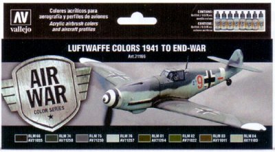 LUFTWAFFE COLORS 1941 TO END-WAR. 8 X 17 ML. MODEL AIR.