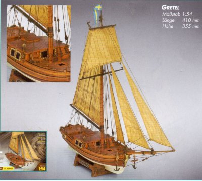 Zoom bild av GRETEL. TRÄBYGGSATS I SKALA 1/54