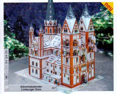 Zoom bild av ADVENTSKALENDER LIMBURGER KYRKA. KARTONGMODELL