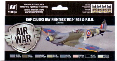 RAF COLORS DAY FIGHTERS 1941-1945 & P.R.U. 8 X 17 ML. MODEL AIR