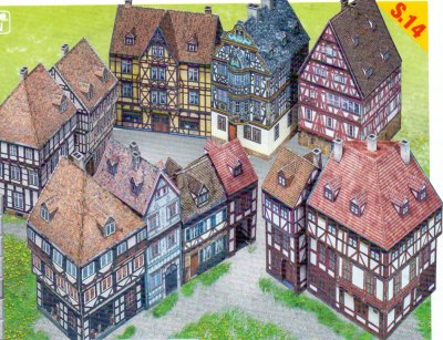 Zoom bild av BOSTADSKVARTER. KARTONGBYGGSATS I SKALA 1:160 = N.