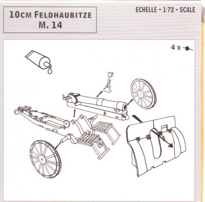 Zoom bild av WWI 10 CM FELDHAUBITZE M. 14. 4 st: SKALA 1/72
