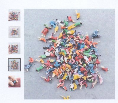 Zoom bild av 50 st. SORTERADE STÅENDE OCH SITTANDE FIGURER SKALA HO.