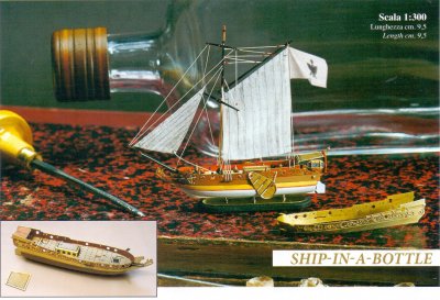 Zoom bild av YACHT OLANDESE-1678. FLASKSKEPP I BYGGSATS-SKALA 1/300, MODELLEN