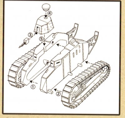 Zoom bild av WWI RENAULT FT-17 WITH HOTCHKISS MACHINE GUN x 2. SKALA 1/72