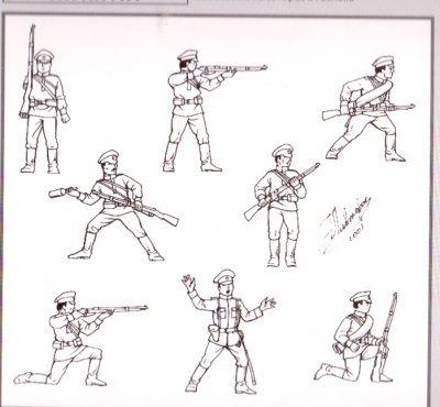 Zoom bild av WWI RUSSIAN INFANTRY. 48 st. SKALA 1/72