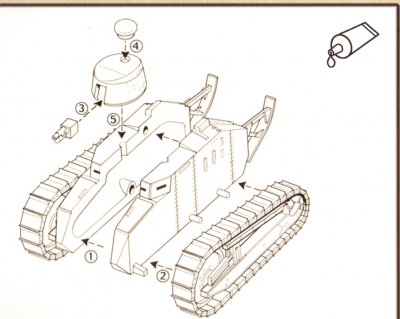 Zoom bild av WWI RENAULT FT-17 WHIT 37MM CANNON. 2 st. SKALA 1/72