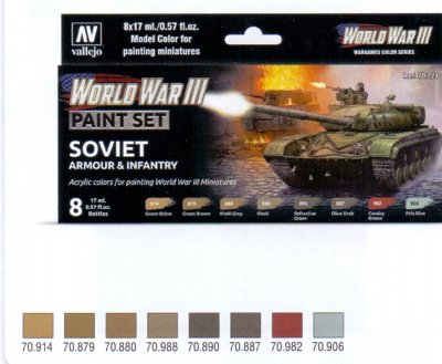 Zoom bild av WWII PAINT SET SOVIET ARMOUR & INFANTRY. 8 X 17 ML.