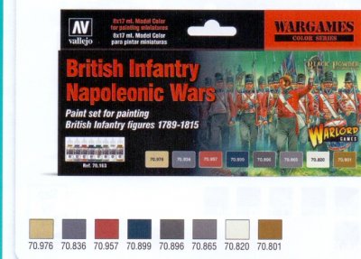 BRITISH INFANTRY NAPOLEONIC WARS. 8 X 17 ML.