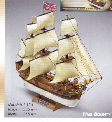 HMS BOUNTY MED FÄRDIGFRÄST TRÄSKROV.