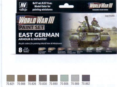 Zoom bild av WWII PAINT SET EAST GERMAN ARMOUR & INFANTRY. 8 X 17 ML.