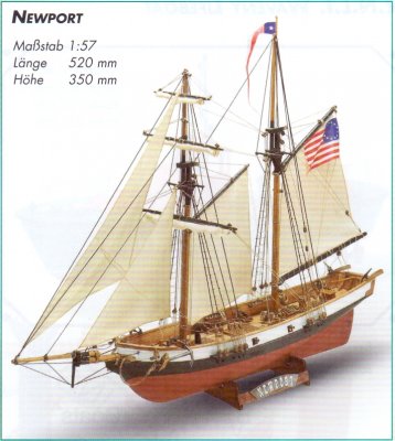 Zoom bild av NEWPORT. TRÄBYGGSATS I SKALA 1/57.
