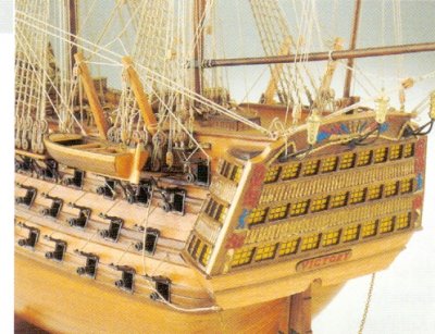 Zoom bild av HMS VICTORY. SEGELSATS INGÅR EJ.