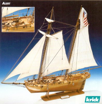 Zoom bild av ALERT TRÄBYGGSATS I SKALA 1/25. (SEGEL INGÅR EJ)