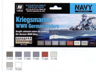 Zoom bild av KRIEGSMARINE WWII GERMAN COLORS. 8 X 17 ML. MODEL AIR