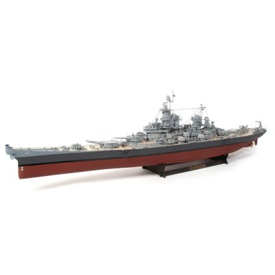 Zoom bild av USS MISSOURI(BB-63) TRÄBYGGSATS I SKALA 1/200