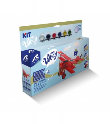 Zoom bild av FOJJER DR.I. TRÄBYGGSATS MED LIM, FÄRG & PENSEL. FRÅN 8 ÅR.