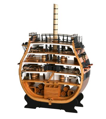 Zoom bild av New Cross-Section of HMS Victory. 1:72 Wooden Model Ship Kit